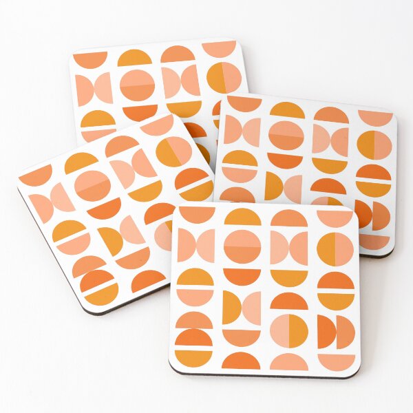 Item preview, Mid Century Modern Tangerine Geometry designed and sold by AVArtDecor.