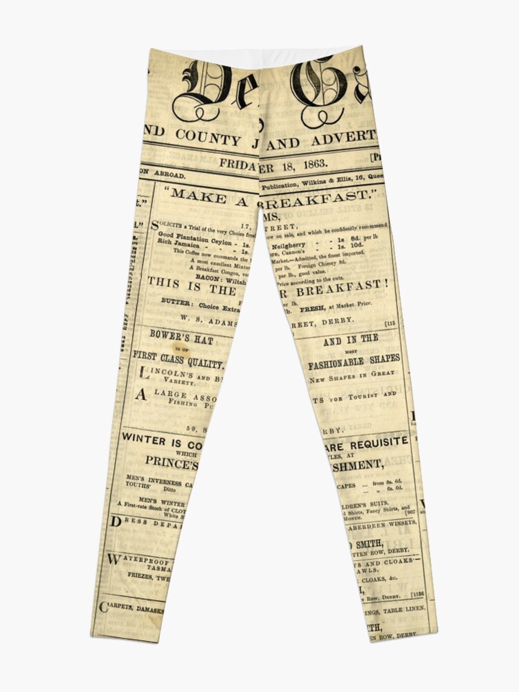 Alternate view of Old Newspapers, The Derby Gazette Leggings