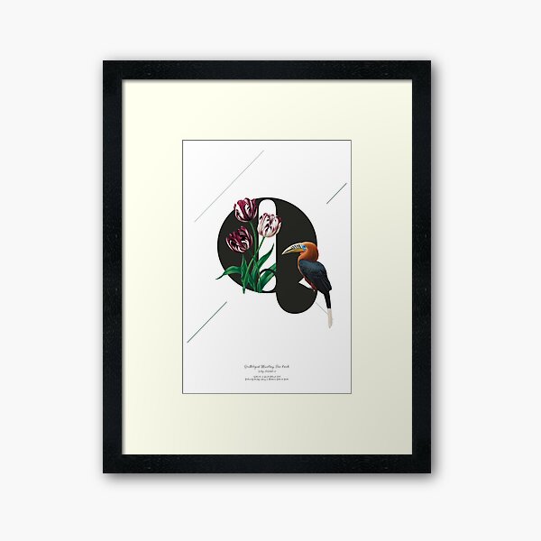 Botanical Alphabet Q Gerahmter Kunstdruck