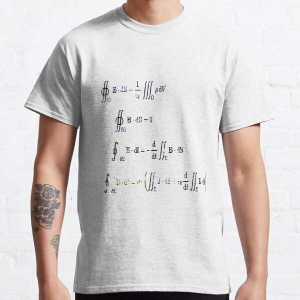 Maxwell's equations are partial differential equations that relate the electric and magnetic fields to each other and to the electric charges and currents Classic T-Shirt