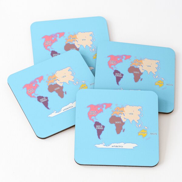 Item preview, map of the world Winkel tripel projection names of all continents Africa, Antarctica, Asia, Australia Europe, America designed and sold by mashmosh.