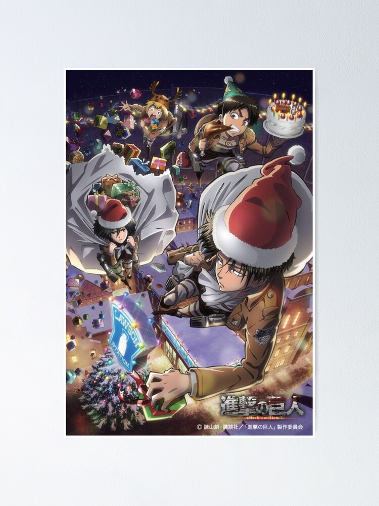 "Attack on titan christmas" Poster by Onizukart | Redbubble