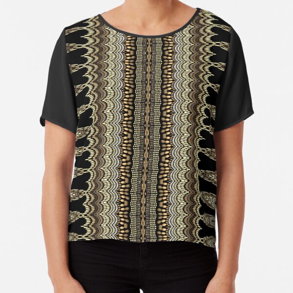 Golden Crochet Chiffon Top