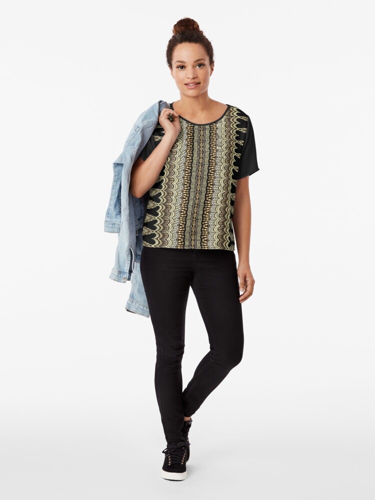 Alternate view of Golden Crochet Chiffon Top