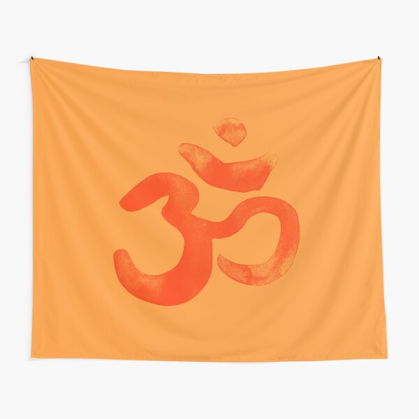 Om, aum, Meditation Relaxation Typography Hand written Tapestry