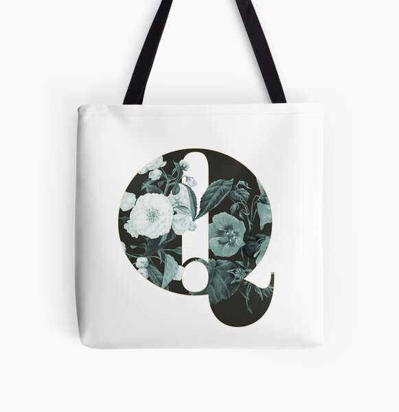 Flower Alphabet Q Allover-Print Tote Bag