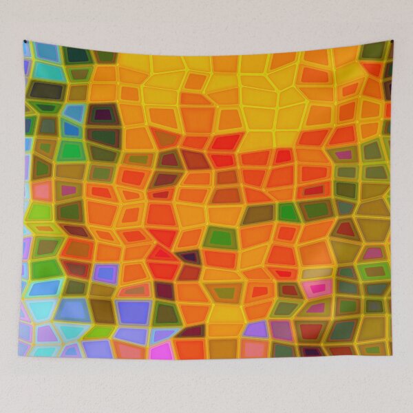 Item preview, Mosaic Pattern Orange Tulips designed and sold by cuprum.