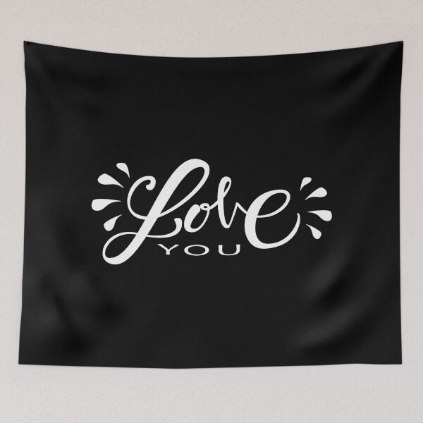 Item preview, Love you - black background designed and sold by Simkone.