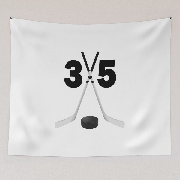 Item preview, Hockey number 35 - thirty five with sticks and disc designed and sold by AllShirts21.
