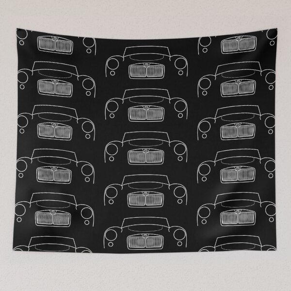 Item preview, 1961 MGA classic car outline graphic (white) designed and sold by soitwouldseem.