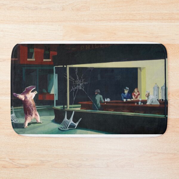 Aperçu de l'œuvre Banksy Nighthawks Fourmilier Edward Hopper créée et vendue par bufumofo.