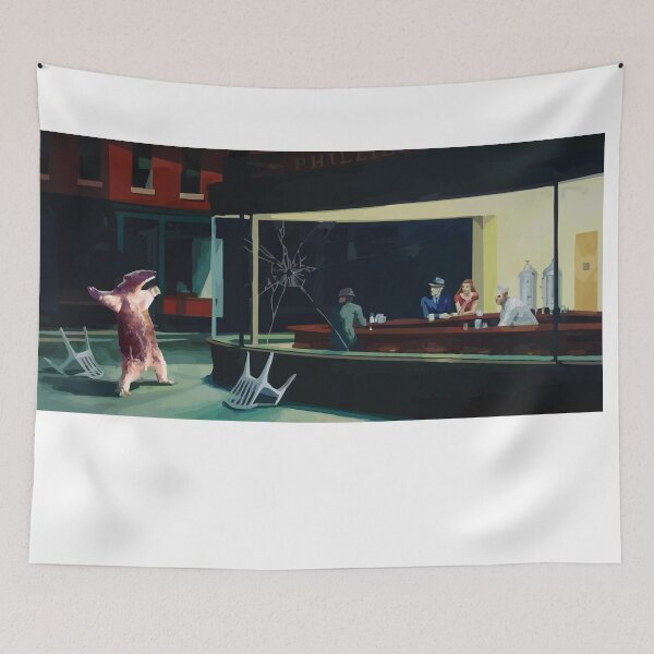 Item preview, Banksy Nighthawks Anteater Edward Hopper designed and sold by bufumofo.
