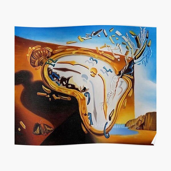 Fragment, Surrealistic Painting, Salvador Dali: The Persistence of Memory. #SurrealisticPainting #ThePersistenceofMemory #MeltingClocks #TheSoftWatches #TheMeltingWatches #SoftWatches #MeltingWatches Poster