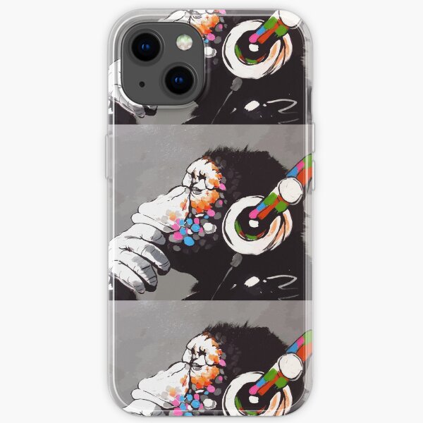 Banksy DJ Monkey Thinker mit Kopfhörern iPhone Flexible Hülle