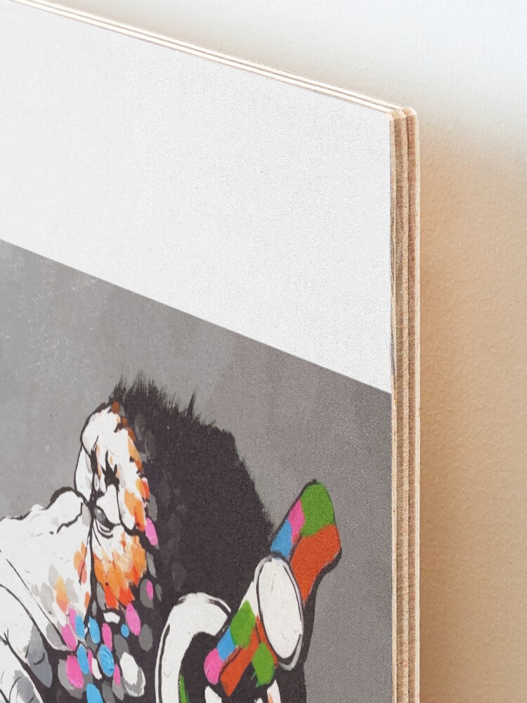Alternate view of Banksy DJ Monkey Thinker with Headphones Mounted Print
