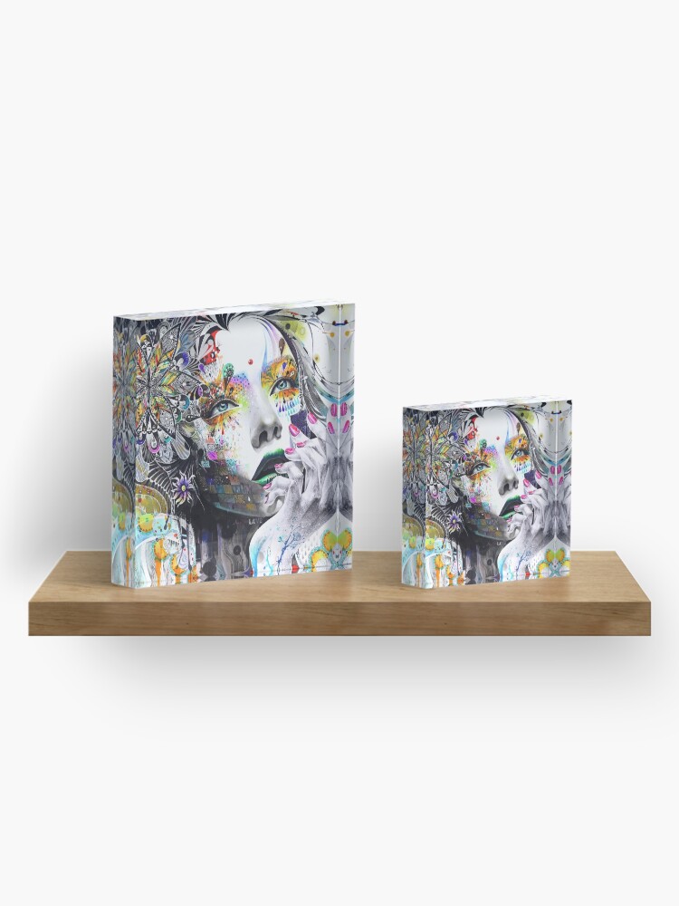 Alternate view of Banksy Urban Princess Graffiti Oil Painting Acrylic Block