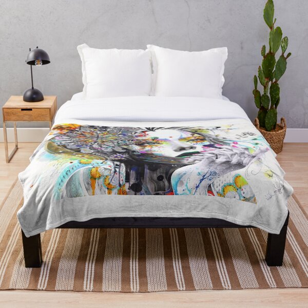 Banksy Urban Princess Graffiti Oil Painting Throw Blanket