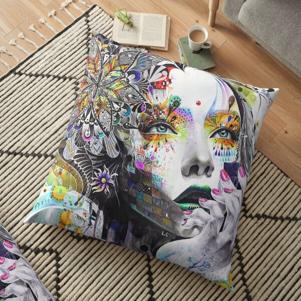 Banksy Urban Princess Graffiti Peinture à l'huile Coussin de sol