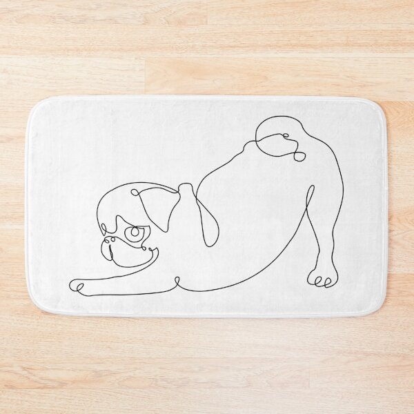 Item preview, One line One line Pug Downward Dog designed and sold by Huebucket.
