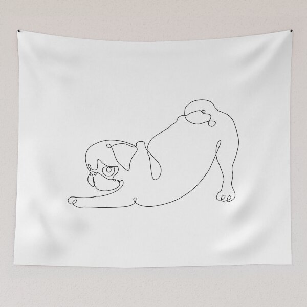 Item preview, One line One line Pug Downward Dog designed and sold by Huebucket.