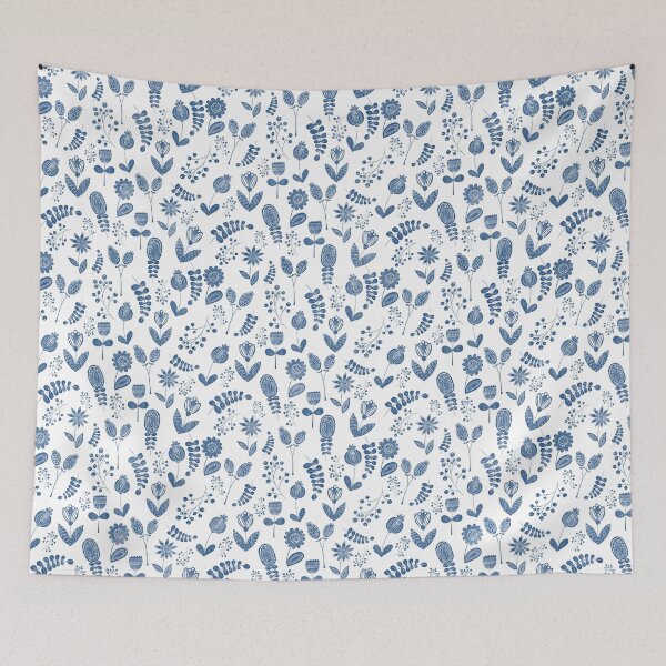 Item preview, Classic Blue Mythical Florals designed and sold by Theodora Gould.