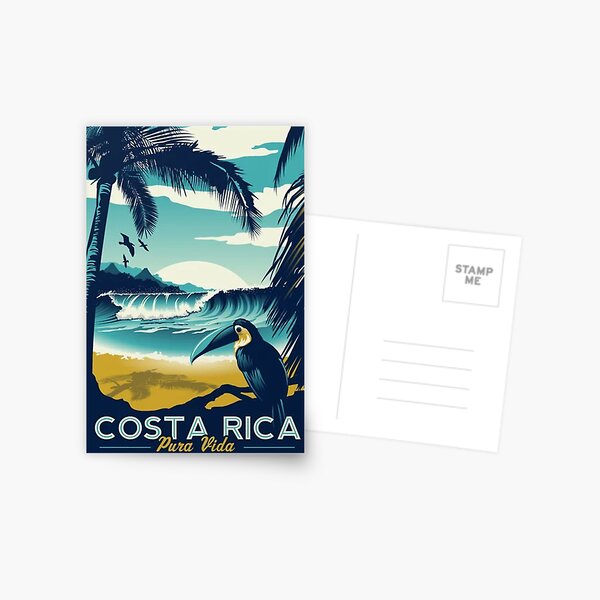 Vintage Costa Rica décoratif Carte postale
