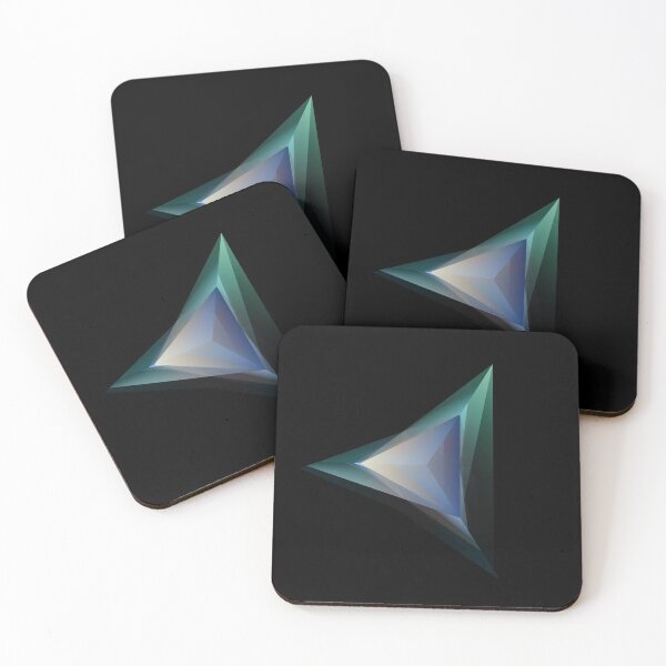 Item preview, Abstract Glowing Multicolor Tetrahedron designed and sold by WhimsyCanvasPrints.