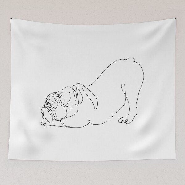 Item preview, One line English Bulldog Downward Dog designed and sold by Huebucket.