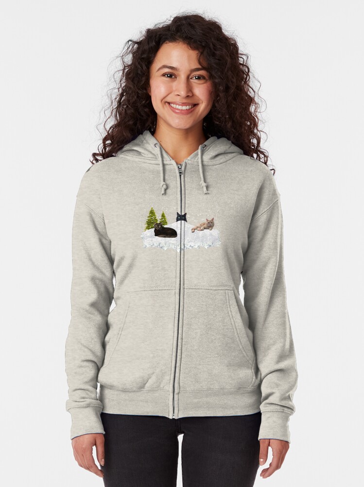 Alternate view of Blue Christmas V4 Zipped Hoodie