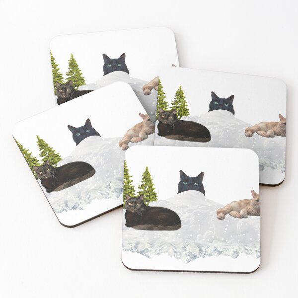 Blue Christmas V4 Coasters (Set of 4)