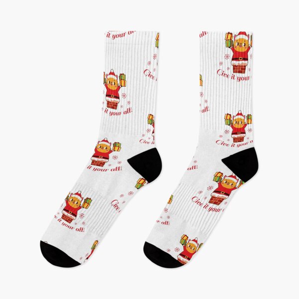 Item preview, Give It Your All Santa Cat Chimney Christmas Gift design designed and sold by BUBLTEES.