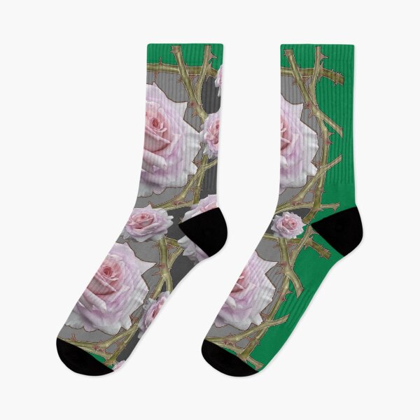 Item preview,  GREEN  COLORED ART PINK ROSES ART ROSE BRAMBLES,  designed and sold by sharlesart.