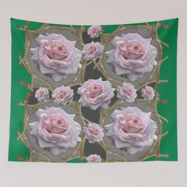 Item preview,  GREEN  COLORED ART PINK ROSES ART ROSE BRAMBLES,  designed and sold by sharlesart.