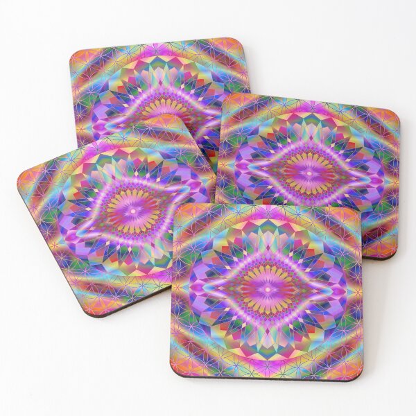 Aperçu de l'œuvre Rainbow Mandala Sacred Geometry 9 créée et vendue par Tsveti Dinkova.