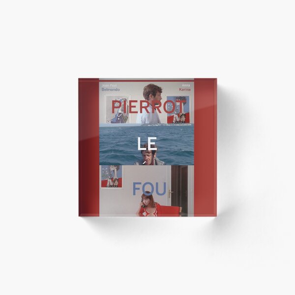 Pierrot Le Fou Poster, Anna Karina and Jean-Paul Belmondo Acrylic Block