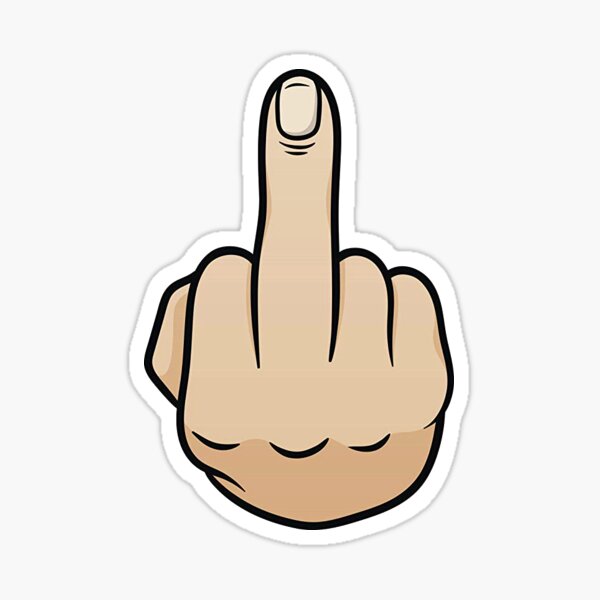 Finger Emoji Stickers Redbubble - roblox middle finger emoji