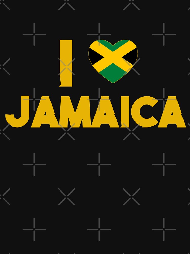 I Love Jamaica With Jamaican Flag Colours Heart T Shirt By Everythingja Redbubble