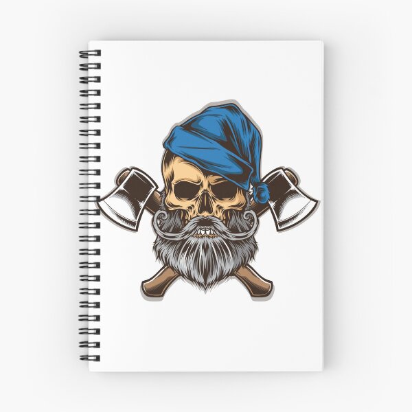 Item preview, Skull of a Moustached bearded Brutal Lumberjack with Axes designed and sold by Astalawistababy.