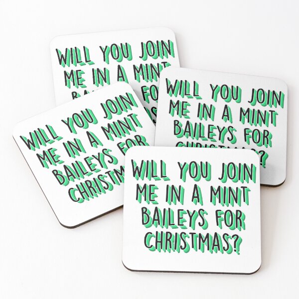 Item preview, Will you join me in a Mint Baileys for Christmas? designed and sold by littlemooart.
