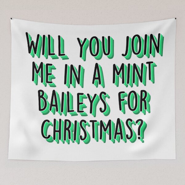 Item preview, Will you join me in a Mint Baileys for Christmas? designed and sold by littlemooart.