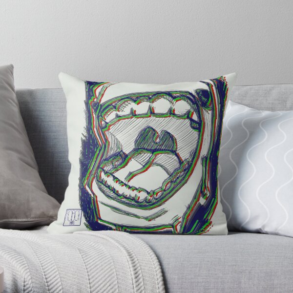 RGB Scream Throw Pillow