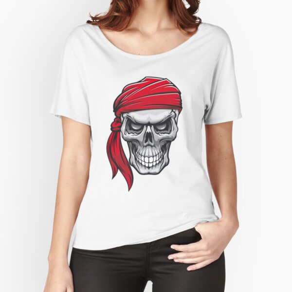 Work Like A Captain Party Like A Pirate T shirt Design. Skull in pirate  bandana with knife in mouth. Print for T-shirt, typography, vintage graphic  print for t shirt , fashion, sticker