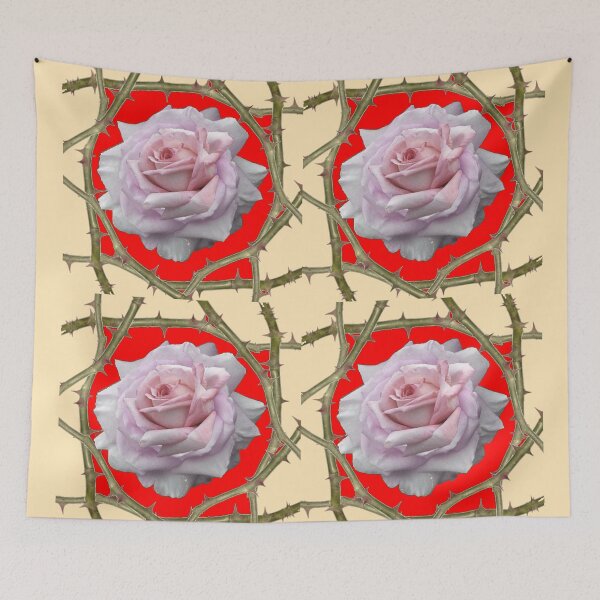 Item preview,  RED- CREAM ART PINK ROSES ART ROSE BRAMBLES designed and sold by sharlesart.