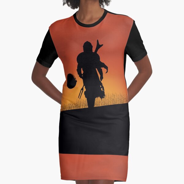 Mandalorian sunset wide Graphic T-Shirt Dress
