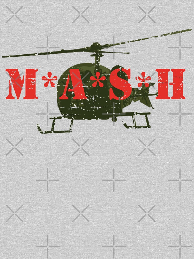 Mash Helicopter Distressed Retro Vintage TV by PunkSpaceWars