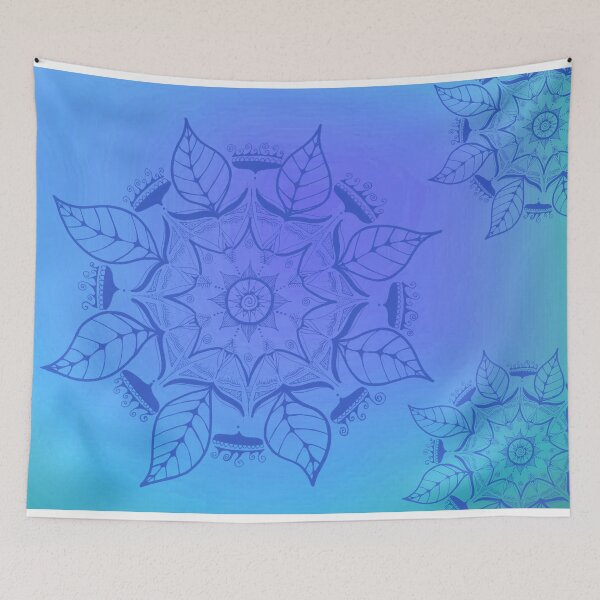 Item preview, hand-painted mandala in blue designed and sold by Seelenreisende.
