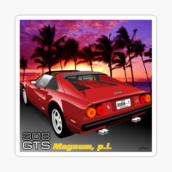 Ferrari 308 GTS/GTB Flat Illustration Poster for Sale by blackdogshop