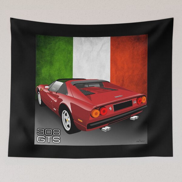 Item preview, 308 GTS red designed and sold by car2oonz.