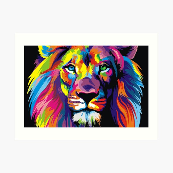 Banksy Rainbow Lion Graffiti Pop Art Painting Art Print
