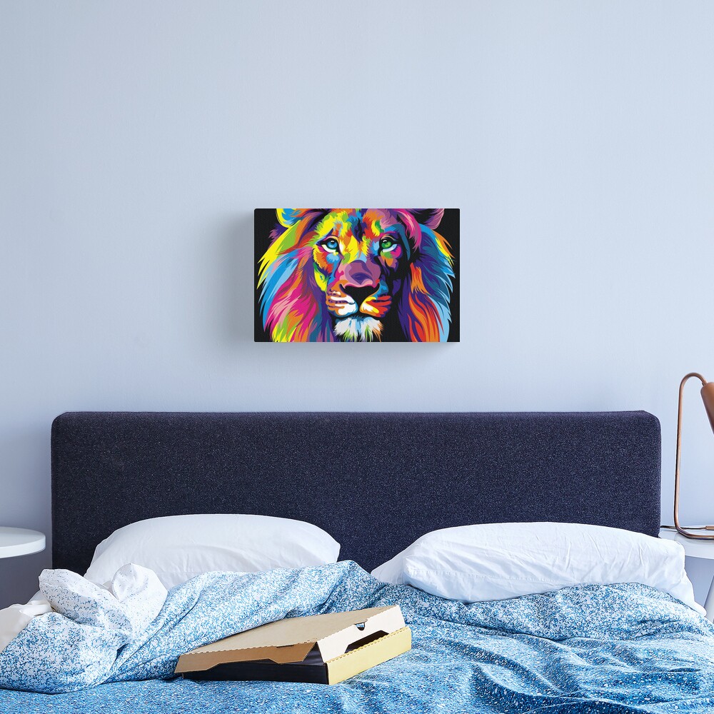 Banksy Rainbow Lion Graffiti Pop Art Painting Canvas Print